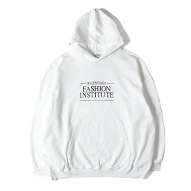 BALENCIAGA バレンシアガ パーカー ホワイト 白 サイズ:XXS | 22AW ロゴ スウェットパーカー (Fashion Institute Hoodie 620947 TMVK1) | 裏毛 | UNISEX | トップス フーディー【メンズ】【中古】【K4783】