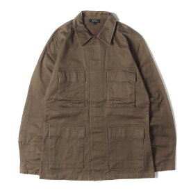 A.P.C. アーペーセー ジャケット サイズ:S / 99SS イーストバイウエスト期 ヘリンボーン ミリタリー ジャケット / M-65 MADE IN FRANCE / ブラウン / アウター ブルゾン コート 上着【メンズ】【中古】【K4345】