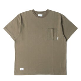 WTAPS ダブルタップス Tシャツ オリーブドラブ サイズ:M | 25SS プレーン ポケット Tシャツ | AII / SS / COTTON | シンプル ポケT 半袖 ショート ハーフ スリーブ カットソー【メンズ】【中古】【美品】【K4625】