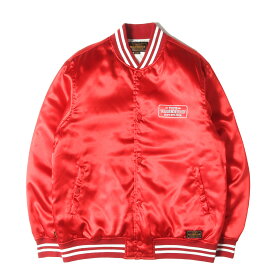 NEIGHBORHOOD ネイバーフッド ジャケット レッド サイズ:XL | メッセージロゴ サテン スタジャン (B.B. EM / E-JKT) | アウター ジャケット ブルゾン ジャンパー 上着【メンズ】【中古】【K4625】