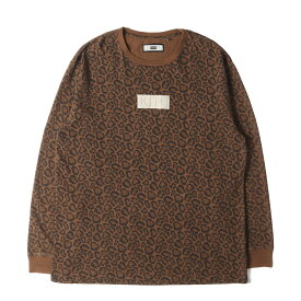 KITH NYC キス ニューヨークシティー Tシャツ ブラウン サイズ:XL | チーター柄 ボックスロゴ ロングスリーブ ヘビー Tシャツ (Classic Logo LS Tee) | トップス カットソー 長袖 BOX LOGO 【メンズ】【中古】【K4633】