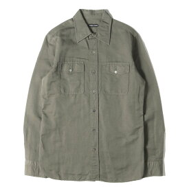 TOM FORD トムフォード シャツ カーキ サイズ:15 1/2(39) | リネン シャツ (3FT769 94PHRK) | トップス カジュアルシャツ 長袖【メンズ】【中古】【K4747】