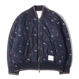 THOM BROWNE トムブラウン ジャケット ネイビー 紺 サイズ:2 | スキー刺繍柄 リップストップ 中綿 ジャケット | アウター ブルゾン ジャンパー 上着 | 日本製【メンズ】【中古】【K4719】