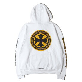 CHROME HEARTS クロムハーツ パーカー ホワイト 白 サイズ:L | 近年モデル CHプラス スウェットパーカー (Yellow CH Plus SWTSHRT PLVR) | トップス フーディー USA製【メンズ】【中古】【美品】【K4697】