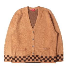 Supreme シュプリーム カーディガン キャメル サイズ:XL | 21SS チェッカーボード ブラッシュドニット カーディガン (Brushed Checkerboard Cardigan) | トップス セーター【メンズ】【中古】【美品】【K4691】
