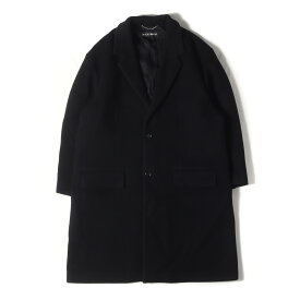 WACKO MARIA ワコマリア コート ブラック 黒 サイズ:L | 23AW メルトンウール チェスター フィールドコート (CHESTERFIELD COAT) | アウター ジャケット 上着【メンズ】【中古】【K4626】