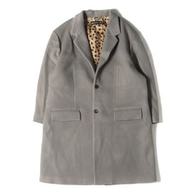 WACKO MARIA ワコマリア コート グレー サイズ:L | 23AW メルトンウール 裏地レオパード チェスター フィールドコート (CHESTERFIELD COAT) | アウター ジャケット 上着【メンズ】【中古】【美品】【K4626】