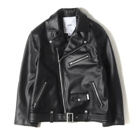WTAPS ダブルタップス ジャケット 黒 ブラック サイズ:XL 23AW シンセティックレザー ダブル ライダースジャケット VANCE / JACKET / SYNTHETIC | アウター 上着 ブルゾン【メンズ】【K4631】