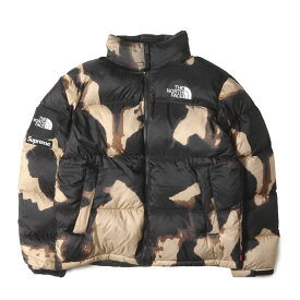 Supreme シュプリーム ジャケット ブラック 黒 サイズ:L | 21AW THE NORTH FACE ブリーチド デニム プリント ヌプシ ダウンジャケット (Bleached Denim Print Nuptse Jacket) | アウター ブルゾン 上着 | コラボ【メンズ】【中古】【美品】【K4690】