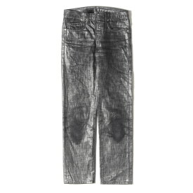 Dior HOMME ディオールオム パンツ ブラック 黒 サイズ:28 | クリス ヴァン アッシュ期 08SS シルバー コーティング スリム デニムパンツ | ボトムス ジーンズ ジーパン | イタリア製【メンズ】【中古】【K4701】