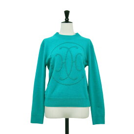 HERMES エルメス ニット グリーン サイズ:38(M) | 24秋冬 Hリフト カシミヤ ロングスリーブ ニット / セーター | プルオーバー 長袖 クルーネック | イギリス製 | トップス 【レディース】【中古】【K4702】