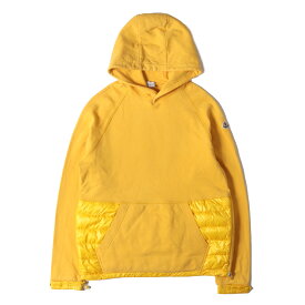 MONCLER モンクレール パーカー イエロー サイズ:M | ナイロンダウン切替 サイドジップ スウェットパーカー (MAGLIA) | トップス フーディー【メンズ】【中古】【K4695】