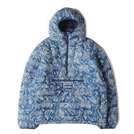 Supreme シュプリーム ジャケット ブルーペイズリー サイズ:L | 22AW ペイズリー柄 ハーフジップ プルオーバー ダウンジャケット (Micro Down Half Zip Hooded Pullover) | アウター ブルゾン 上着【メンズ】【中古】【K4837】