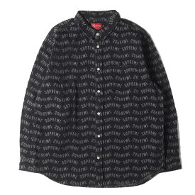 Supreme シュプリーム シャツ ブラック 黒 サイズ:L | 22SS アーチロゴ ジャガード デニムシャツ (Arc Jacquard Denim Shirt) | トップス カジュアルシャツ 長袖【メンズ】【中古】【美品】【K4858】