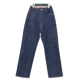 RED CARD レッドカード パンツ インディゴ サイズ:22(XS) ハイウエスト デニムパンツ GROOVE LOOSE STRAIGHT ジップフライ 5ポケット ストレート コットン 日本製 ボトムス ジーンズ ジーパン【レディース】【中古】【K4882】