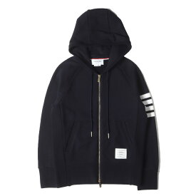 THOM BROWNE トムブラウン パーカー ネイビー 紺 サイズ:2 | 現行モデル クラシック ループバック 4BAR フルジップアップ フーディー | トップス 【メンズ】【中古】【K4717】
