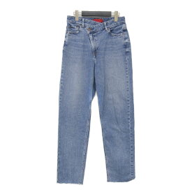 RED CARD レッドカード パンツ ブルー サイズ:23(S) | 23秋冬 ディキシー デニムパンツ | Dixie 5ポケット ダメージ加工 テーパード ジップフライ | 日本製 | ボトムス ジーンズ ジーパン【レディース】【中古】【K4839】