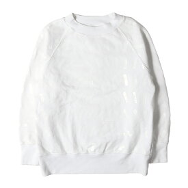Maison Margiela メゾン マルジェラ スウェット ホワイト 白 サイズ:XS | 総柄 テーピングプリント クルーネック スウェットシャツ | イタリア製 | トップス トレーナー プルオーバー 【メンズ】【中古】【K4714】