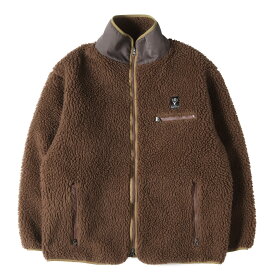 south2 west8 サウスツー ウエストエイト ブルゾン ブラウン サイズ:S | ボアフリース ジップ ブルゾン (Piping Jacket) | アウター ジャケット 上着 | 日本製【メンズ】【中古】【K4746】