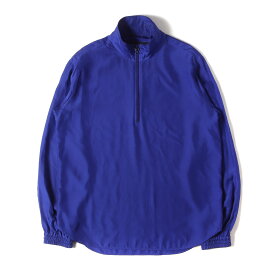 LOUIS VUITTON ルイヴィトン シャツ ブルー サイズ:XL | ヴァージル・アブロー Amen Break | 22SS ハーフジップ プルオーバー シルク シャツ (RM221 H62 HMS77W) | イタリア製 | トップス カジュアルシャツ 長袖【メンズ】【中古】【K4857】