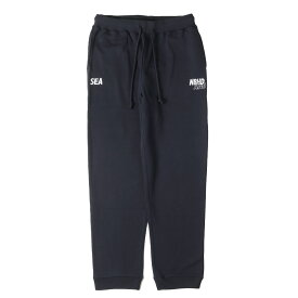 NEIGHBORHOOD ネイバーフッド パンツ ネイビー 紺 サイズ:XL | 21SS WIND AND SEA ロゴプリント スウェットパンツ | ボトムス ズボン | コラボ【メンズ】【中古】【新品同様】【K4778】