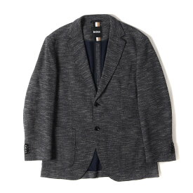 HUGO BOSS ヒューゴボス ジャケット ネイビー系 紺 サイズ:46 | 現行タグ ポリエステル/コットン ジャージー 2つボタン テーラードジャケット | アウター ブレザー 上着【メンズ】【中古】【K4837】