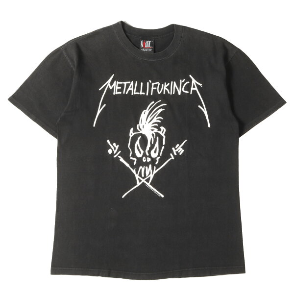 Vintage Music Item ヴィンテージミュージック | GOODコンディション | 90s Metallica METALLI FUKIN CA メタリカ Tシャツ / USA製 giant | ブラック 黒 サイズ:L | 90年代 古着 ロックT バンドT メタルT【メンズ】【中古】【K4921】