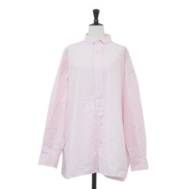 TICCA ティッカ シャツ ピンク サイズ:FREE | スクエア ビッグ ストライプシャツ | HERB SQUARE STRIPE SHIRT | 長袖 ドロップショルダー ワイド コットン ウォッシャブル | トップス ブラウス | 日本製【レディース】【中古】【K4789】