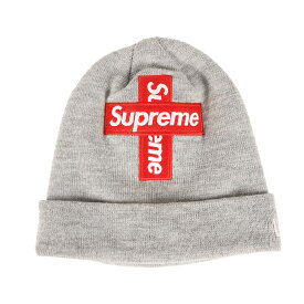 Supreme シュプリーム ビーニー ヘザーグレー FREE 20AW NEW ERA クロスボックスロゴ ニット ビーニー Cross Box Logo Beanie ブランド ニットキャップ 帽子【メンズ】【中古】【K4928】