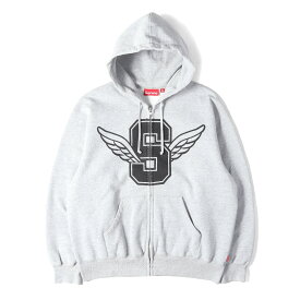 Supreme シュプリーム パーカー ヘザーグレー サイズ:M | 25SS ウイングSロゴ ジップ スウェットパーカー(Wings Zip Up Hooded Sweatshirt) | トップス フーディー【メンズ】【中古】【美品】【K4816】
