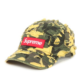Supreme シュプリーム キャップ | 22AW Griffin ブレードカット加工 カモフラージュ BOXロゴ キャンプキャップ (Giffin Camp Cap) | イエローカモ | ブランド 帽子【メンズ】【中古】【K4818】