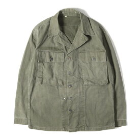 Vintage Military Item ヴィンテージミリタリー | 希少モデル | 40s U.S.ARMY M-43 HBT 13スターボタン ヘリンボーンツイル ミリタリージャケット | オリーブ サイズ:36R | 40年代 古着 | アウター ブルゾン 上着【メンズ】【中古】【K4820】