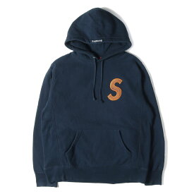 Supreme シュプリーム パーカー ネイビー 紺 M Sロゴ 刺繍 スウェット パーカー S Logo Hooded Sweatshirt トップス フーディー【メンズ】【中古】【K4942】