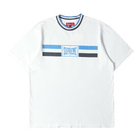 Supreme シュプリーム Tシャツ ホワイト 白 サイズ:L | 24SS エバーラストロゴ クルーネック Tシャツ(Warm Up Stripe S/S Top) | トップス カットソー 半袖【メンズ】【中古】【美品】【K4840】