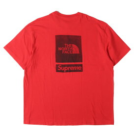 Supreme シュプリーム Tシャツ レッド サイズ:XL | 24SS THE NORTH FACE ロゴプリント クルーネック Tシャツ (S/S Top) | トップス カットソー 半袖 | コラボ【メンズ】【中古】【K4840】