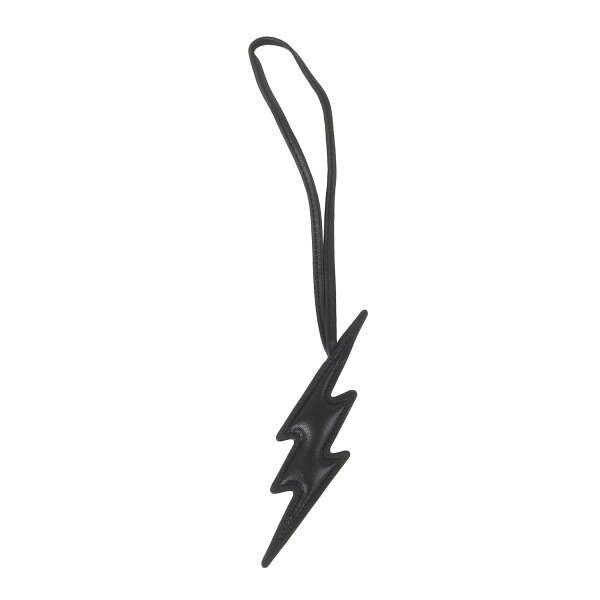 V.A. ヴイエー | fragment design ×agnes b. サンダー レザー キーホルダー (Leather Keychain Thunder) | ブラック 黒 | ブランド コラボ アイテム【メンズ】【中古】【美品】【K4911】