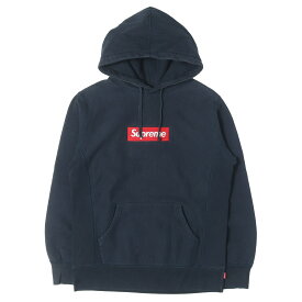 Supreme シュプリーム パーカー ネイビー 紺 M BOXロゴ スウェットパーカー Box Logo Hooded Sweatshirt トップス フーディー プルオーバー【メンズ】【中古】【K4955】