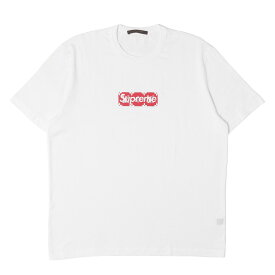 Supreme シュプリーム Tシャツ ホワイト 白 L LOUIS VUITTON モノグラム BOXロゴ クルーネックTシャツ Box Logo Tee HDY92WJC8 トップス カットソー 半袖 コラボ【メンズ】【中古】【美品】【K4952】