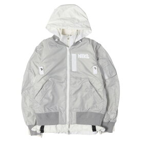 Sacai サカイ ジャケット グレー S 21AW ×NIKE レイヤード ドッキング MA-1 ボンバージャケット NRG LAYERED JKT CZ4678-097 アウター ブルゾン 上着【メンズ】【中古】【K4957】