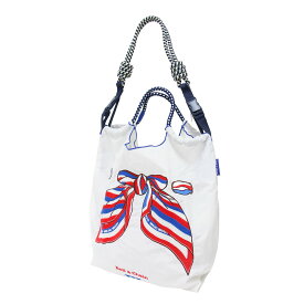 Ball&Chain ボールアンドチェーン バッグ ホワイト 白 SAN.SCARF Mサイズ トートバッグ P.STRAP パラコードストラップ セット 333002 / 301999 エコバッグ ショルダーバッグ ショッピングバッグ スカーフ柄 刺繍 カバン【レディース】【K4960】