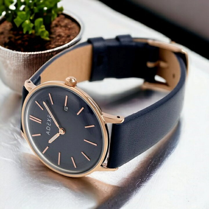 楽天市場】アデクス ADEXE ユニセックス デイト 33mm 革ベルト 2043A 