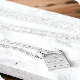 ＼さらに+9倍／ グッチ ネックレス メンズ レディース ブランド GUCCI トレードマーク スターリングシルバー プレート 223514 J8400 8106 シルバー アクセサリー プレゼント 実用的