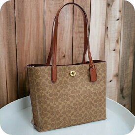 コーチ トートバッグ 2way ショルダー レディース COACH PVC カンボジア C0693 ブラウン系 バッグ 肩掛け 軽量 手提げ アウトレット ブランド バック 高級 かわいい コーチバッグ おしゃれ プレゼント 女性 実用的 鞄 A4 カバン 大容量