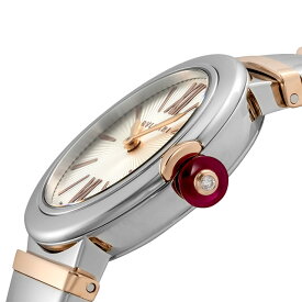 【クロス付】 ブルガリ ルチェア クオーツ 腕時計 ブランド レディース BVLGARI LU28C6SSPGD シルバー ピンクゴールド スイス製 記念品 プレゼント ギフト