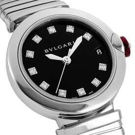【クロス付】 ブルガリ ルチェア 自動巻き 腕時計 ブランド レディース ダイヤモンド BVLGARI LU33BSSD/11.T ブラック 黒 スイス製 記念品 プレゼント ギフト
