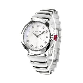 【クロス付】 ブルガリ ルチェア 自動巻き 腕時計 ブランド レディース ダイヤモンド BVLGARI LU36WSSD/11 ホワイトパール 白 スイス製 記念品 プレゼント ギフト
