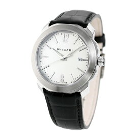 【クロス付】 ブルガリ オクト ローマ 41mm メンズ 腕時計 ブランド OC41C6SLD BVLGARI ホワイト×ブラック 記念品 プレゼント ギフト