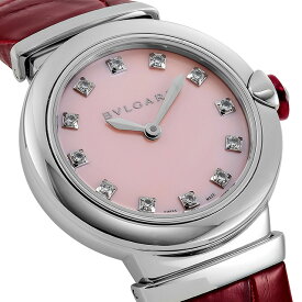 ブルガリ ルチェア クオーツ 腕時計 ブランド レディース ダイヤモンド BVLGARI LU28C2SL/12 アナログ ピンクシェル レッド 赤 スイス製 記念品 プレゼント ギフト