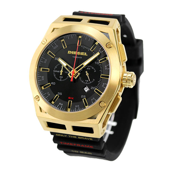 ディーゼル 時計 タイムフレーム クロノグラフ メンズ DIESEL 腕時計 DZ4546 ブラック