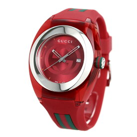 【クロス付】 グッチ 時計 スイス製 メンズ 腕時計 ブランド YA137103A GUCCI シンク 46mm レッド 記念品 ギフト 父の日 プレゼント 実用的